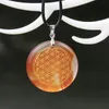 Hangende kettingen 30 mm hoge kwaliteit natuurlijke mineraal kwarts witte kristal slingerombloem van energie edelstenen 7 chakra pendule orgoniet neklacepe