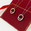 designer necklaces womens necklace rose gold silver ring stainless steel high quality diamonds circle pendants luxury design jewellery chains designer jewelry