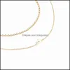 Colares pendentes pingentes jóias novo design adorável estilo 2 camadas imitação colar de pérolas mtilayer cristal ch dhiqn