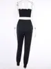 Sruby Winter Diamond Two Piece Set Crop Top and Dressuit Joggers 2 Pants S Jogging Długie Garnitury Kobiety Sweter 220315