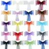 50pcs Organza Chair Sash Bow For Cover Banquet Wedding Party Event Xmas Decoration Sheer Fabric Supply 18cm*275cm 220514