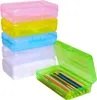 Clear Pencil Case Boxes Organizer Plastic Boxes Stora kapacitetsskolan förvarar Lagringsorganisatör