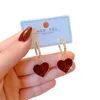 Dangle & Chandelier Fashion Red Heart Drop Earrings For Women Lady Elegant Love Pendant Earring Gold Party JewelryDangle