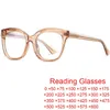 선글라스 2022 트렌드 블루 라이트 블로킹 대형 독서 안경 여성 럭셔리 투명 브라운 프레임 광학 패션 안경 +1.25