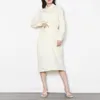Повседневные платья осенняя женщина ткань сплошная рубашка для молодых женщин Midi Korean Fashion Sytilishacual