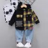 Kleidung Herbst Set Frühling Baby Baumwolle Gentleman Outfits Kleinkind Jungen Kleidung Formale Top + Hosen 2 stücke Trainingsanzug Für toddle