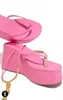 2022 High-heeled Shoes Lady House Slippers Platform Slides Low on A Wedge Rubber Flip Flops Summer New Clogs Woman Candy Colors Y220523