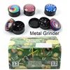 H￶gkvalitativ metallkvarn 30mm 50mm 3 delar Tobaks Herb Grinder Multi Color Stor slipmaskiner Zinklegering Herbal Cigarett Grinder Crusher Dab Tool