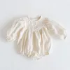 Strampler Druck Süße Liebe Infant Baby Mädchen Prinzessin Strampler Kleinkind Lange Ärmel Overalls Spitze Kleidung BodysuitRompers