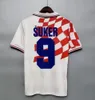 1998 Jersey Retro Soccer Croatia Boban Suker Prosinecki 98 99 Classic Vintage Home Blue Blue Bilic Modric Hrvatska HNS Camisa de futebol personalizada