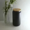12オンス/16オンスの昇華ガラスマグカップカップカップクリエイティブスパンコールは、木製のふたとプラスチックストローC0518223でボトル夏の飲み物コーヒーを形作ることができます夏の飲み物コーヒーを形作ることができます