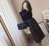 Women's Two Piece Pants Women Ins Fashion Chic Tweed Skirt 2 Sets Sexy Bare Shoulders Knit Sweater Button Plaid Split