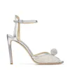 Eleganti abiti da sposa Tacchi alti da donna Sacora Sandali eleganti Scarpe Décolleté peep toe impreziositi da cristalli Festa nuziale Originale