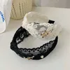 Bandeau tressé en dentelle avec strass, accessoires de cheveux à la mode pour femmes, bandeau de tempérament tendance, couvre-chef pour filles