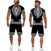 Fatos de treino masculinos verão 3D estampa africana casual masculino shorts ternos roupas de casal estilo vintage camisetas masculinas/femininas Conjunto de 2 peças para homens