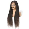 Dreadlocks Africains Avant Dentelle Extensions de Cheveux Synthétiques Trois Brins Tresse Perruque 30-Inch 670G