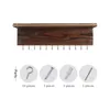 Ootdty Wooden Wall Mounted Jóias Display Organizer Gancho Suporte para Brincos Brincos Anel Cachecol Cabides Rack 220407