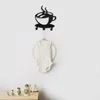 Key Holder Rack Wall Mounted-Modern Coffee Time Decor Key Organizer with 3 Hooks