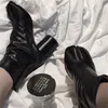 브랜드 디자인 tabi 부츠 분할 발가락 chunky 하이힐 여성 가죽 zapatos mujer 패션 가을 신발 botas 220817