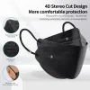 Adulto preto peixes descartáveis ​​máscara 4ply orelha loop reutilizável cover tela 3d boca máscaras tampa mascarilla bes121