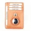 Pour les étuis de porte-cartes Airtag Wallet Tracker anti-vol et anti-perte pour hommes et femmes en cuir de vachette en fibre de carbone