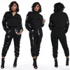 Women's Two Piece Pants Sequin Patchwork 2 Set Sportswear Women Tracksuit Zipper Tops Pant Casual Outfits Suits Fall Winter Sweatsuit