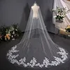 Bröllopstillbehör Mariage 3M Bröllopslöja med Comb Lace Edge Cathedral Wedding Veil Bridal Veils Velos de Novia Largos CPA31691168960