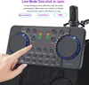 V300 Sound Card 10 Sound Effects Noise Reduction Audio Mixers Headset mic Voice Control for Phone PC, Black,