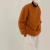 Mohair Sweater Men Loose Casual Lazy Knitted Sweater Korean Loose Cashmere Sweater Trend All-Match L220801