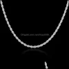 Chains Necklaces Pendants Jewelry New Arrival Flash Twisted Rope Necklace Men Sterling Sier Plate Stsn067Fashion 925 2833 Q2 Drop Deliver