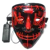 Narbenmuster El Luminous Maske für Männer Frauen Multikolen LED -Masken Halloween Holiday Party Dekoration Horror Requisiten 20y D3
