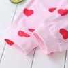 2 PCS Été Doux Bébé Fille Barboteuse Coton Amour Imprimer Sangle Bébé Fille Combinaison + Arc Bandeau Confortable Bébé Fille Vêtements 0-18 M G220510