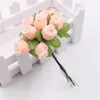 12st 2cm handgjorda mini Silk Rose Bouquet Artificial Flower Wedding Decoration Diy Wreath Clip Art5354285