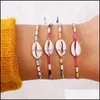 Charm armband smycken colorf små glaspärlor strängar skal armband ny mode bohemisk stil dropp deli dh3sb