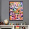 Gemälde Viele bunte Liebesherzen Graffiti Kunst Leinwand Poster und Druck rosa Wandbilder Wohnzimmer Home Cuadros Dekor