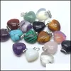 Colliers pendants 15 mm coeur chakra pierre guérison Rose Crystal Reiki charmes pour collier bricolage Bijoux faisant Amethy Carshop2006 Dhrja