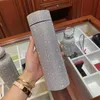 500ml Creative Smart Diamond Thermos Bottle Stainless Steel Water for Girls Portable Vacuum Flasks Coffee Cup 220617