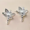 Estudado Jóias High 925 Brincos de prata esterlina Brincos de zircão Cristal em forma de coração Ear para ouvidos de noivado Casamento Moni22