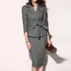 Office Lady Work Blazer Salia Ternos de moda Turn Down Collar Button