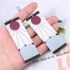 Chandelier Acrylic Tanjiro Earrings Demon Slayer Earrings Anime Cosplay Props Hanafuda Drop Long Earrings for Women Girls Jewelry GC1010