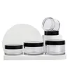 50g 80g 100g Clear PET Plastic Cream Bottle Cosmetic Jar Thick Wall Lip Balm Jars with Black Lid & PP Gasket