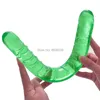 Dubbel lång dildo 33,5 cm för lesbisk flirtande onani realistiska flexibla sexiga leksaker kvinnor med vibrator butt plugg