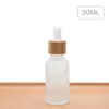 10ML 30ML Glass Dropper Bottle Bamboo Ring Frosted Essential Oil Bottles Travel Portable Cosmetic Empty Bottling