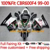 Honda CBR 600 F4 F4 CBR 600 CBR için Kalıp Gövdesi 1999-2000 gövdeli 136NO.34% 100 Fit CBR600F4 CBR600 F4 99 00 CBR600FS 1999 2000 OEM Kaplama Kiti Siyah Kırmızı