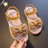 Summer Girl Knot Nonslip Soft Kids Toddler Baby Shoes Korean Childrens Girls Princess Open Toe Beach Sandals 220607