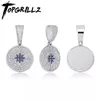 Hanger Kettingen TOPGRILLZ Hip Hop Kompas Hanger Iced Out Zirkonia Met Tennisketting Mode-sieraden Cadeau Voor Mannen Vrouwen 28724261