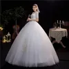 Inne suknie ślubne seksowne v szyję krótkie rękaw proste sukienki koronkowe cekiny kwiatowe Shinng plus rozmiar w górę Slim Princess Bridal Gownother