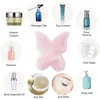 Hot Sales Huidverzorgingshulpmiddelen Schoonheid Vlinder Gezicht Massager Zwart Obsidiaan Witte Jade Steen Gua Sha Massage Gereedschap 100% Natuurlijk Kristal Rozenkwarts Roze Gua Sha