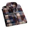 Plaid shirts för manlig plus storlek fritid mens 100% bomull vinter varm flanell avslappnad rutig över skjorta långärmad 220323