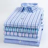 Camisa a cuadros de algodón de manga larga para hombres no planchas otoñales comerciales informales profesionales formal XS-5XL 220322